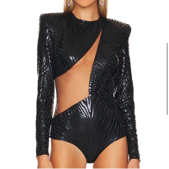 NEW Bronx And Banco Ricky Diamond Zebra Bodysuit Size 10 - Picture 3 of 9